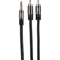 Main product image for Audtek Y35SM-12 Premium 2 12 ft. RCA Male to 1 Slim 3.5mm Stereo Male Y Adapter Cable181-975